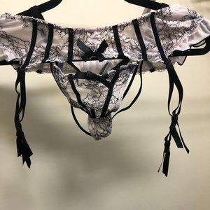 White Thong Pantie w/ Garter straps